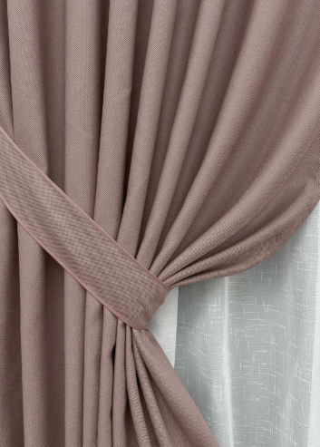Комплект штор, преміум класу льон фактурний,колекція &laquo;Royal Texture&raquo; колір пудровий лб26ш-11 фото
