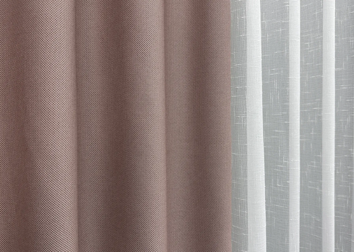 Комплект штор, преміум класу льон фактурний,колекція &laquo;Royal Texture&raquo; колір пудровий лб26ш-11 фото