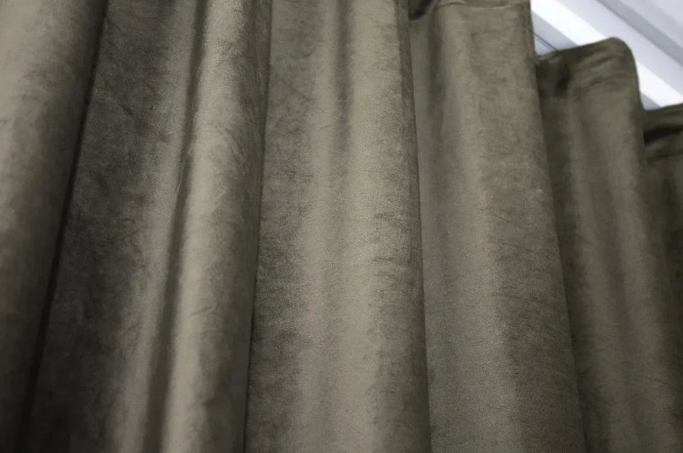 Комплект бархатных (велюровых) однотонных штор, цвет болотный, коллекция "Kadife" влр19ш-1 фото