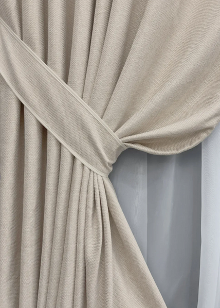 Комплект штор фактурный лен премиум, коллекция "Grand Linen", цвет бежевый 2025ш 33-1024 2025ш 33-1024-11 фото