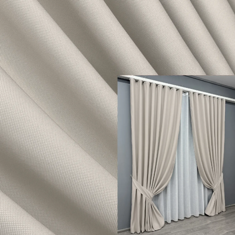 Комплект штор, преміум класу льон фактурний,колекція &laquo;Royal Texture&raquo; колір попелястий лб30ш-11 фото