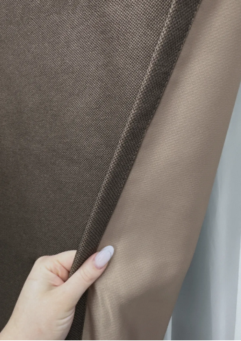 Комплект штор, премиум класса лен фактурный, коллекция &laquo;Royal Texture&raquo; цвет коричневый лб24ш-11 фото