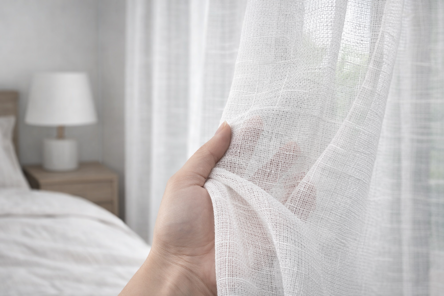 Тюль (200х230см) льон, колекція "Івонна" з срібним вкрапленням, колір білий лн2т-1 фото