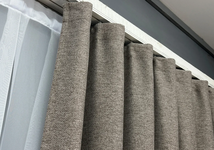 Комплект штор фактурний льон преміум, колекція &ldquo;Grand Linen&rdquo;, колір тауп 2029ш 33-1028 2029ш33-1028-11 фото
