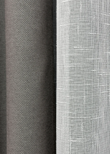 Комплект штор, преміум класу льон фактурний,колекція &laquo;Royal Texture&raquo; колір темно-сірий лб31ш-11 фото