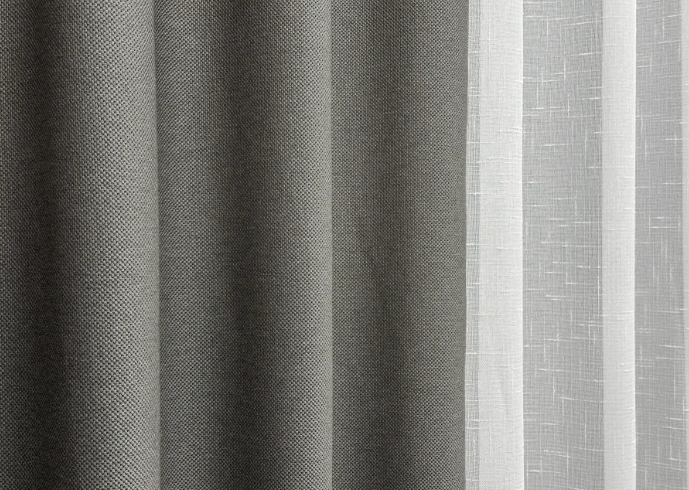 Комплект штор, преміум класу льон фактурний,колекція &laquo;Royal Texture&raquo; колір темно-сірий лб31ш-11 фото