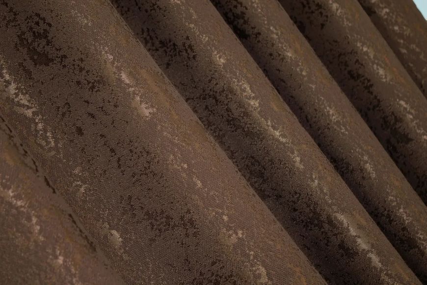 Комплект штор лен мрамор, цвет коричневый лнмр22ш-11 фото