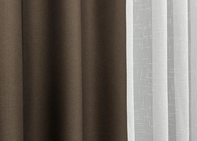 Комплект штор, преміум класу льон фактурний,колекція &laquo;Royal Texture&raquo; колір шоколадний лб29ш-11 фото