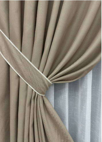 Комплект штор, преміум класу льон фактурний,колекція &laquo;Royal Texture&raquo; колір бежевий лб32ш-11 фото